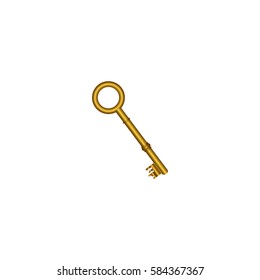 gold old key icon stock, vector illustration image design