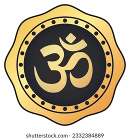 Gold Om Symbol Aufkleber, Vektorgrafik