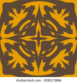gold on brown background, seamless endless pattern
