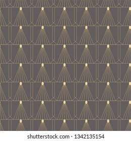 Gold on grey hexagon fan graphic patterm