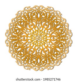 Gold openwork mandala.
Suitable for laser cutting or foiling. One-line vector