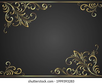 Gold openwork pattern on a dark background.