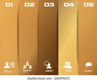 Gold option banners. Vector