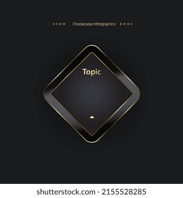 A gold option button template design for objest chart style and level illustration for business and finance template