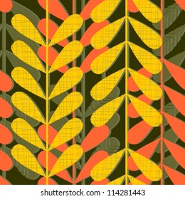 gold and orange retro leaves