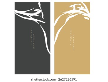 Gold orchid flower brush stroke element with black background vector. Abstract art natural pattern texture