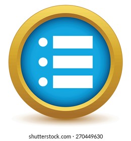 Gold ordinal list icon on a white background. Vector illustration