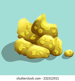 Gold ore. Vector illustration.