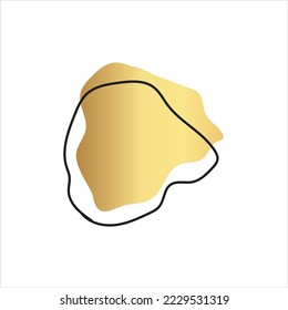 Forma irregular de las manchas negras orgánicas de oro. Resumen de formas conjunto de vectores, formas simples