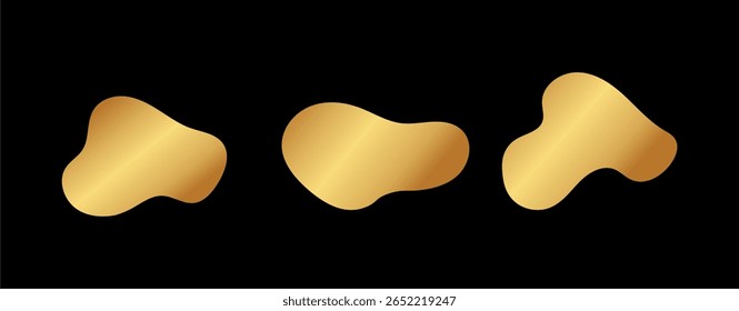 Gold Organic Gradient Blob Shapes