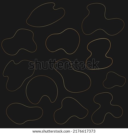 Gold Organic Line Gradient Blob shapes