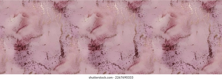 Gold Oriental Watercolor. Light Marble Background. Marble Alcohol Ink. Pink Water Color. Gold Floor Seamless Repeat. Pink Art Paint. Water Color Repeat. Modern Seamless Template. Lilac Background.