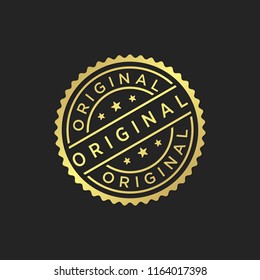 Gold original stamp icon vector