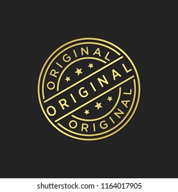 Gold original stamp icon vector