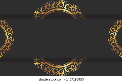 Gold Ornament Background Vector Sign