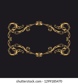 Gold ornament baroque style. Retro rococo decoration element with flourishes calligraphic.  
You can use for wedding decoration of greeting card and laser cutting.