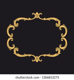 Gold ornament baroque style. Retro rococo decoration element with flourishes calligraphic. You can use for wedding decoration of greeting card and laser cutting