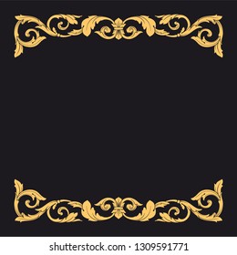 Gold ornament baroque style. Retro rococo decoration element with flourishes calligraphic. You can use for wedding decoration of greeting card and laser cutting
