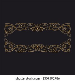 Gold ornament baroque style. Retro rococo decoration element with flourishes calligraphic. You can use for wedding decoration of greeting card and laser cutting