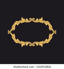 Gold ornament baroque style. Retro rococo decoration element with flourishes calligraphic. You can use for wedding decoration of greeting card and laser cutting