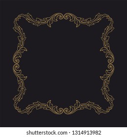 Gold ornament baroque style. Retro rococo decoration element with flourishes calligraphic. You can use for wedding decoration of greeting card and laser cutting