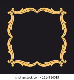 Gold ornament baroque style. Retro rococo decoration element with flourishes calligraphic. You can use for wedding decoration of greeting card and laser cutting