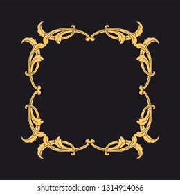 Gold ornament baroque style. Retro rococo decoration element with flourishes calligraphic. You can use for wedding decoration of greeting card and laser cutting