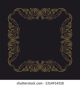 Gold ornament baroque style. Retro rococo decoration element with flourishes calligraphic. You can use for wedding decoration of greeting card and laser cutting