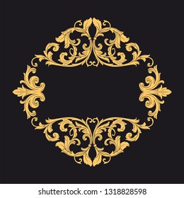 Gold ornament baroque style. Retro rococo decoration element with flourishes calligraphic. You can use for wedding decoration of greeting card and laser cutting