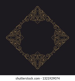 Gold ornament baroque style. Retro rococo decoration element with flourishes calligraphic. You can use for wedding decoration of greeting card and laser cutting