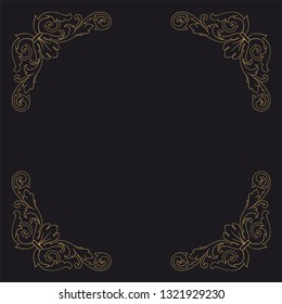 Gold ornament baroque style. Retro rococo decoration element with flourishes calligraphic. You can use for wedding decoration of greeting card and laser cutting