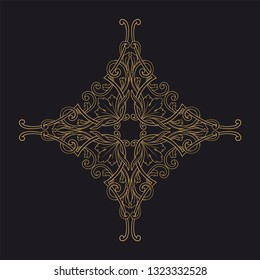 Gold ornament baroque style. Retro rococo decoration element with flourishes calligraphic. You can use for wedding decoration of greeting card and laser cutting
