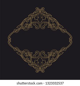 Gold ornament baroque style. Retro rococo decoration element with flourishes calligraphic. You can use for wedding decoration of greeting card and laser cutting