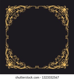 Gold ornament baroque style. Retro rococo decoration element with flourishes calligraphic. You can use for wedding decoration of greeting card and laser cutting