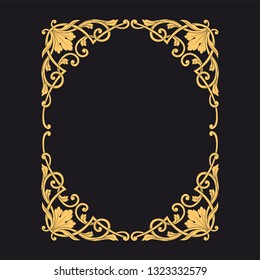 Gold ornament baroque style. Retro rococo decoration element with flourishes calligraphic. You can use for wedding decoration of greeting card and laser cutting