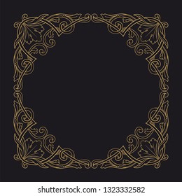 Gold ornament baroque style. Retro rococo decoration element with flourishes calligraphic. You can use for wedding decoration of greeting card and laser cutting