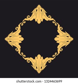 Gold ornament baroque style. Retro rococo decoration element with flourishes calligraphic. You can use for wedding decoration of greeting card and laser cutting