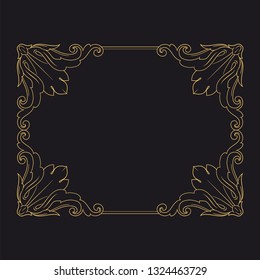 Gold ornament baroque style. Retro rococo decoration element with flourishes calligraphic. You can use for wedding decoration of greeting card and laser cutting