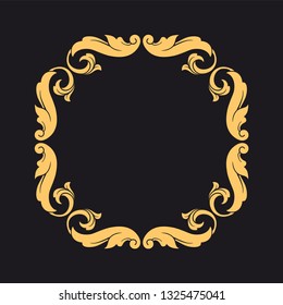 Gold ornament baroque style. Retro rococo decoration element with flourishes calligraphic. You can use for wedding decoration of greeting card and laser cutting