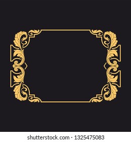 Gold ornament baroque style. Retro rococo decoration element with flourishes calligraphic. You can use for wedding decoration of greeting card and laser cutting