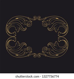 Gold ornament baroque style. Retro rococo decoration element with flourishes calligraphic. You can use for wedding decoration of greeting card and laser cutting