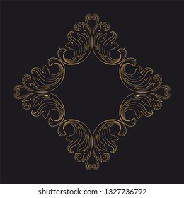 Gold ornament baroque style. Retro rococo decoration element with flourishes calligraphic. You can use for wedding decoration of greeting card and laser cutting