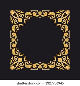 Gold ornament baroque style. Retro rococo decoration element with flourishes calligraphic. You can use for wedding decoration of greeting card and laser cutting