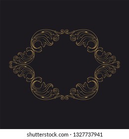 Gold ornament baroque style. Retro rococo decoration element with flourishes calligraphic. You can use for wedding decoration of greeting card and laser cutting