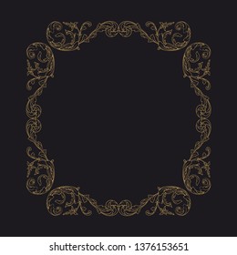 Gold ornament baroque style. Retro rococo decoration element with flourishes calligraphic. 