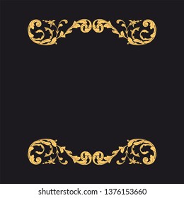 Gold ornament baroque style. Retro rococo decoration element with flourishes calligraphic. 