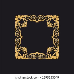 Gold ornament baroque style. Retro rococo decoration element with flourishes calligraphic. 