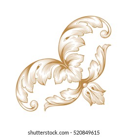 Gold Ornament Corner Vector.
