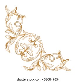 Gold Ornament Corner Vector.