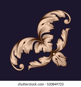 Gold Ornament Corner Vector.